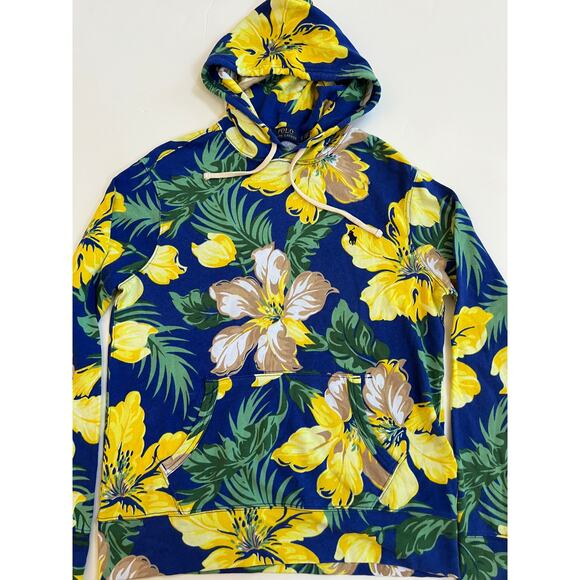 Polo Ralph Lauren Men Tropical Hawaiian Floral Graphic Terry Hoodie Size S NWT - Picture 8 of 16